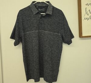 Under Armour Loose Heathered Gray Polo Short Sleeve Shirt